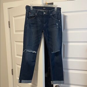 Hudson Jeans Dark Blue Ankle Cuffed Denim